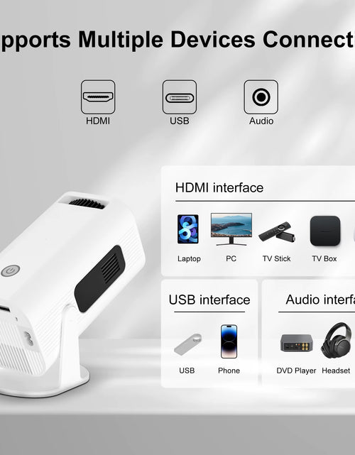 Load image into Gallery viewer, P330 Mini Projetor Android 11 300 ANSI 4K 8K 1080P Wifi6 BT5.0 Home Cinema Portable Projector
