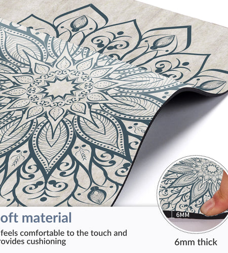 Yoga Mat Premium Printing Non Slip Exercise & Fitness Mat for All Types of Yoga, Pilates & Floor Workouts (72" X 24" X 6Mm Thick)