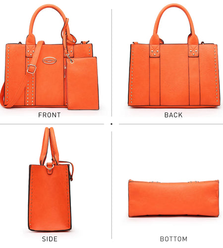 Women'S 3Pcs Purse Handbag Shoulder Bag Tote Satchel Hobo Bag Briefcase Work Bag for Ladies