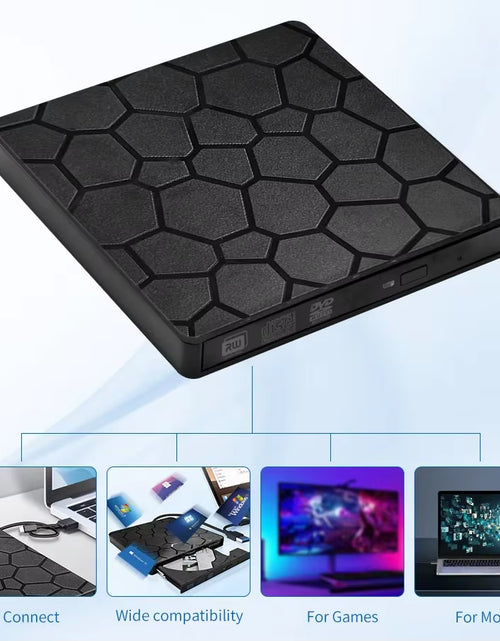 Load image into Gallery viewer, External DVD RW Drive USB 3.0 Type C 2 in 1 Interface Slim DVD CD Writer Burner Reader Player Optical Drive for Laptop PC
