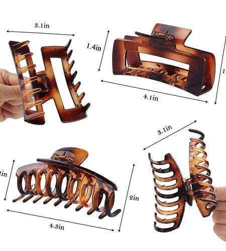 8 Pack Large Hair Claw Clips, Women & Girls Vintage Jaw Clips, Strong Hold Matte Claw Hair Clips for Thick Hair & Thin Hair (4.3 Inch)