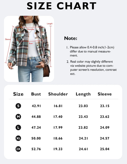 Load image into Gallery viewer, Womens Shacket Plaid Shirts Flannel Shacket Jacket Long Sleeve Button down Shirt Trendy Fall Outfits for Women Coats
