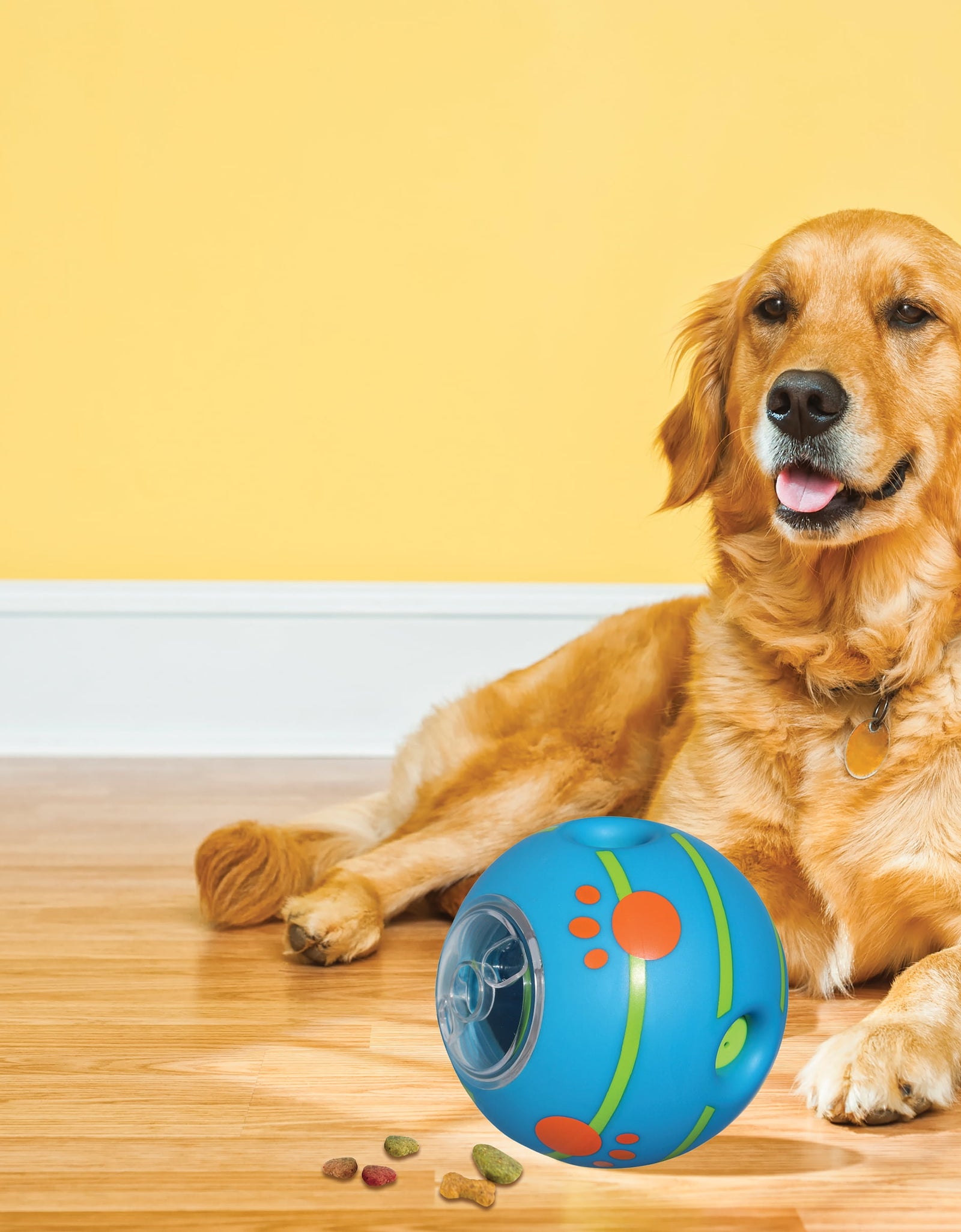 Wobble Wag Giggle Treat Ball, Interactive Dog Toy & Treat Dispenser, Blue