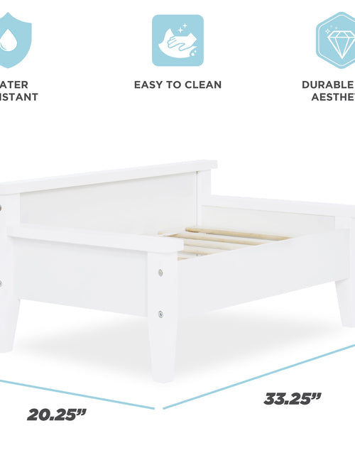 Load image into Gallery viewer, Winston Small Elevated Wooden Pet Bed with Plush Mattress, White
