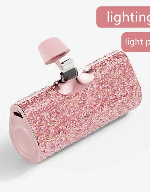 Load image into Gallery viewer, Portable Charger Mobile Power Bank Power Banks Fast Charging Power Bank Shiny Diamond Fashion High Quality 5000Mah
