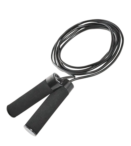 Adjustable Weighted Jump Rope, Adjusts up to 9' Length, Black