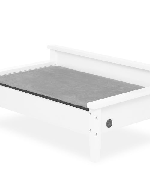 Load image into Gallery viewer, Winston Small Elevated Wooden Pet Bed with Plush Mattress, White
