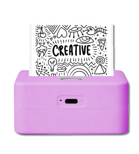 CTP500 Bluetooth Mini Portable Inkless Thermal Printer & Label Maker + Paper, Android & Ios (Purple)
