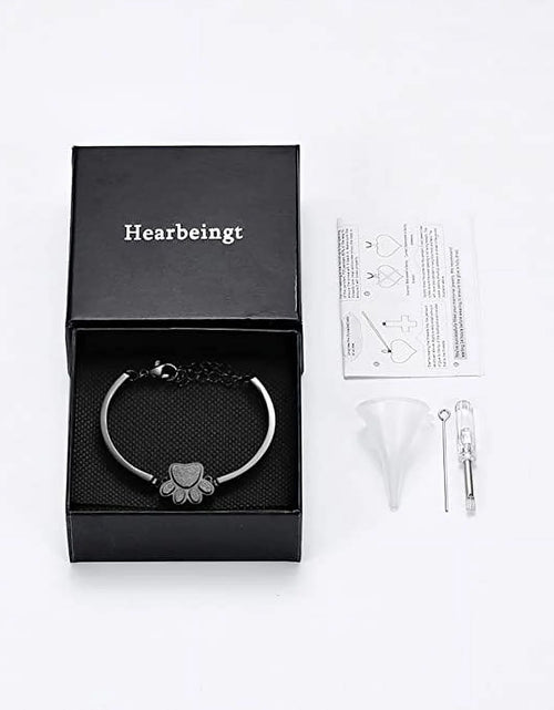 Load image into Gallery viewer, Pet Cremation Jewelry for Ashes for Dog/Cat Ashes Keepsake Urn Bracelet for Women Men Stainless Steel Remembrance Memorial Gift for Loss of Loved Furry Friend with Fill Kit and Gift Box
