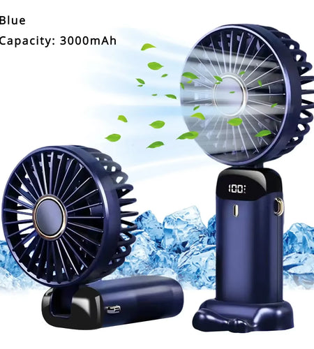 5000Mah Portable Fan Rechargeable 90° Foldable 5 Speed Mini Air Conditioner Small Fan Air Cooler with LED Digital Display