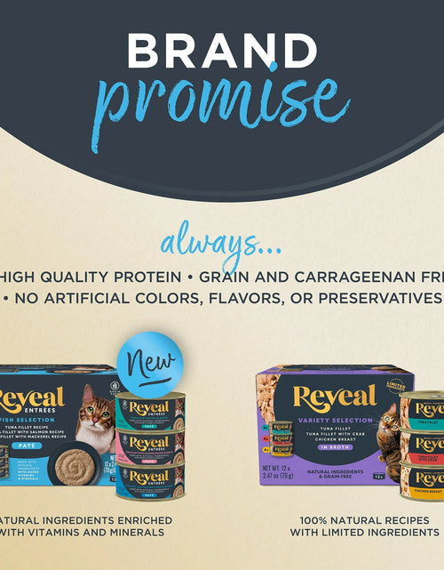 Load image into Gallery viewer, Reveal Natural Wet Cat Food, Fish &amp; Chicken in Gravy Variety Pack, 12 X 2.47 Oz Cans
