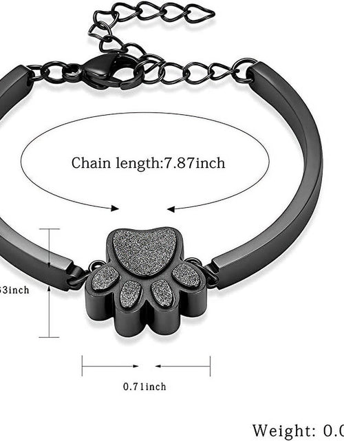 Load image into Gallery viewer, Pet Cremation Jewelry for Ashes for Dog/Cat Ashes Keepsake Urn Bracelet for Women Men Stainless Steel Remembrance Memorial Gift for Loss of Loved Furry Friend with Fill Kit and Gift Box
